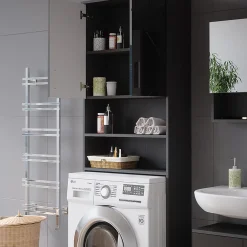 Meuble Wc|Vicco Armoire pour machine à laver Chêne doré/anthracite 64x190.5cm