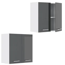 Vicco Armoire suspendue universelle Anthracite Haute brillance 60x60cm avec portes