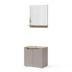 Vicco Combinaison de meubles de salle de bain Grège 2 pièces