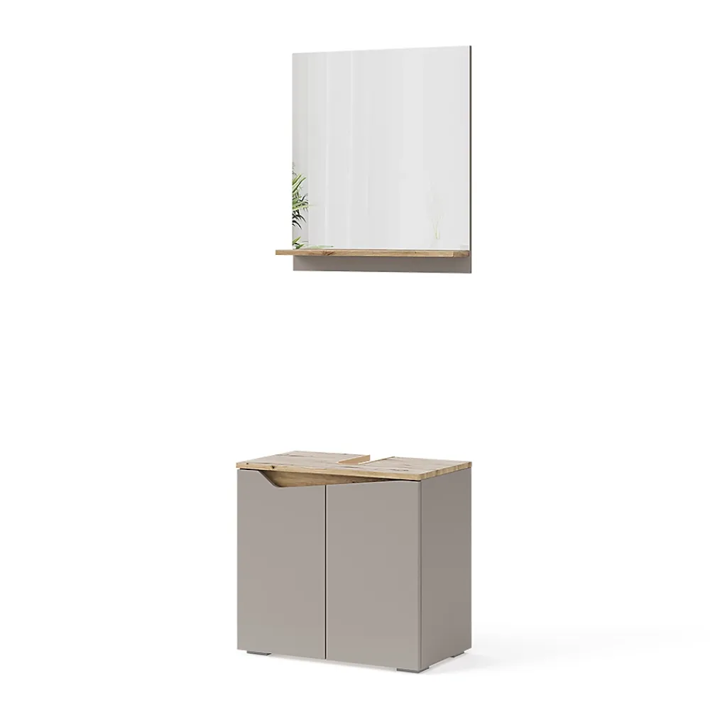 Vicco Combinaison de meubles de salle de bain Grège 2 pièces
