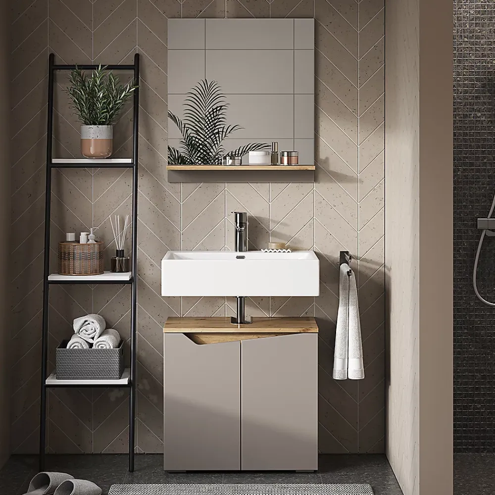 Vicco Combinaison de meubles de salle de bain Grège 2 pièces