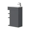 Lave-Mains|Vicco Ensemble de meubles de salle de bain Anthracite 2 parties, avec lavabo