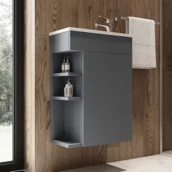 Lave-Mains|Vicco Ensemble de meubles de salle de bain Anthracite 2 parties, avec lavabo
