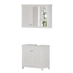 Vicco Ensemble de meubles de salle de bain Blanc 2 parties