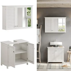 Vicco Ensemble de meubles de salle de bain Blanc 2 parties
