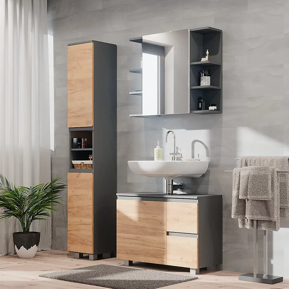 Ensemble Meuble De Salle De Bains|Vicco Ensemble de meubles de salle de bain Gris 3 parties