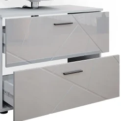 Vicco Ensemble de meubles de salle de bain Blanc Haute brillance 2 parties