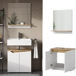Vicco Ensemble de meubles de salle de bain Blanc 2 parties