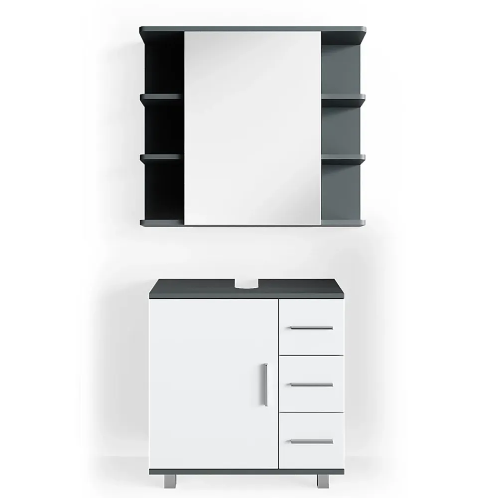 Vicco Ensemble de meubles de salle de bain Anthracite 2 parties
