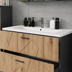 Lave-Mains|Vicco Ensemble de meubles de salle de bains Anthracite/Artisan 2 pièces