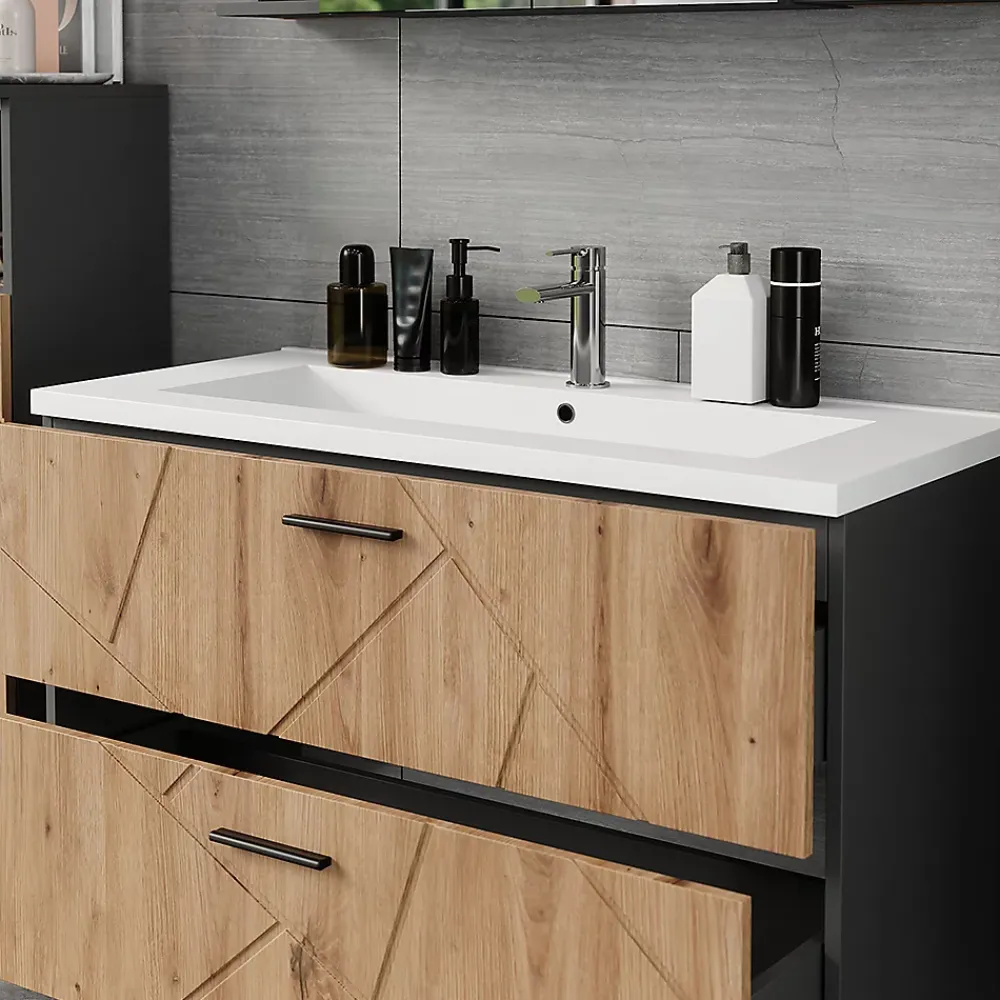 Lave-Mains|Vicco Ensemble de meubles de salle de bains Anthracite/Artisan 2 pièces