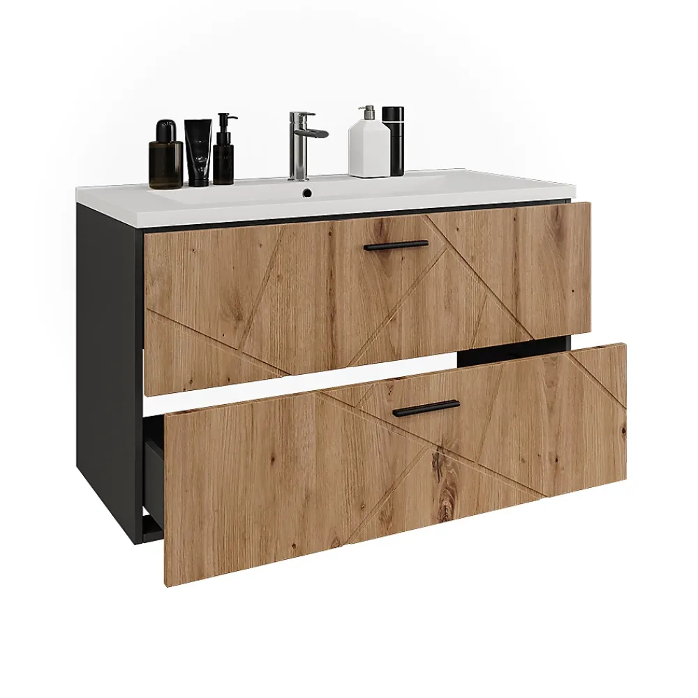 Lave-Mains|Vicco Ensemble de meubles de salle de bains Anthracite/Artisan 2 pièces