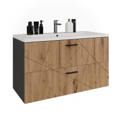 Lave-Mains|Vicco Ensemble de meubles de salle de bains Anthracite/Artisan 2 pièces