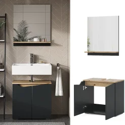 Vicco Ensemble de meubles de salle de bain Anthracite 2 pièces