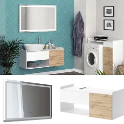 Ensemble Meuble De Salle De Bains|Vicco Ensemble de meubles de salle de bain Blanc 2 parties