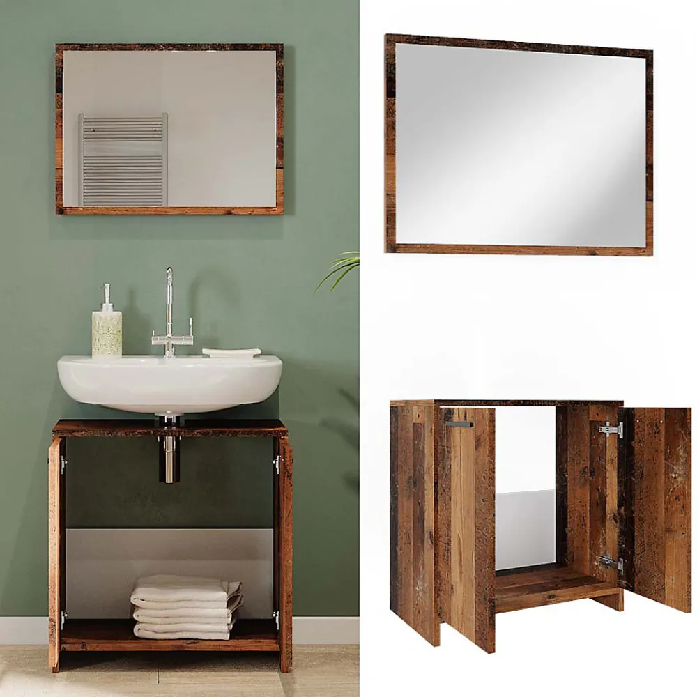 Vicco Ensemble de meubles de salle de bain Chêne rustique 2 pièces