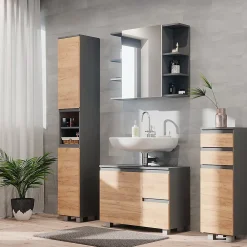 Ensemble Meuble De Salle De Bains|Vicco Ensemble de meubles de salle de bain Gris 4 parties