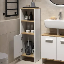Vicco Ensemble de meubles de salle de bains Chêne blanc/force de lor 3 pièces