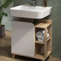 Ensemble Meuble De Salle De Bains|Vicco Ensemble de meubles de salle de bain Sonoma/blanc 2 parties
