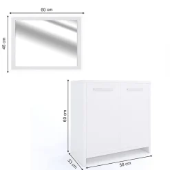 Vicco Ensemble de meubles de salle de bain Blanc 2 parties