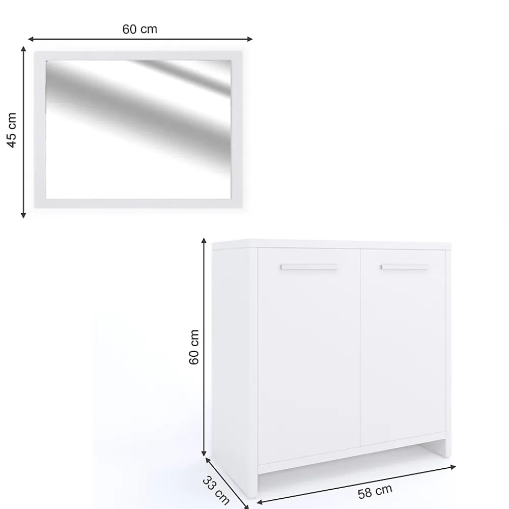 Vicco Ensemble de meubles de salle de bain Blanc 2 parties
