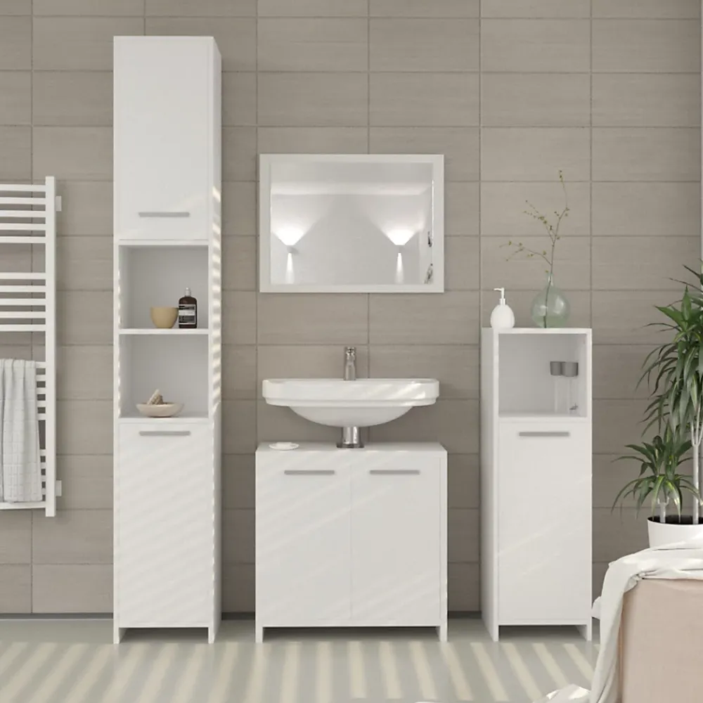 Vicco Ensemble de meubles de salle de bain Blanc 2 parties
