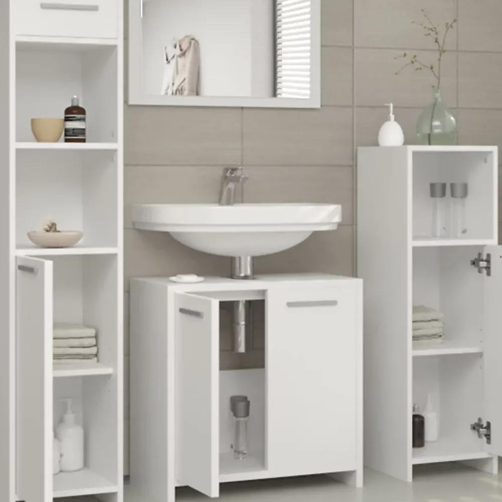 Vicco Ensemble de meubles de salle de bain Blanc 2 parties
