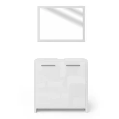 Ensemble Meuble De Salle De Bains|Vicco Ensemble de meubles de salle de bain Blanc Haute brillance 2 parties