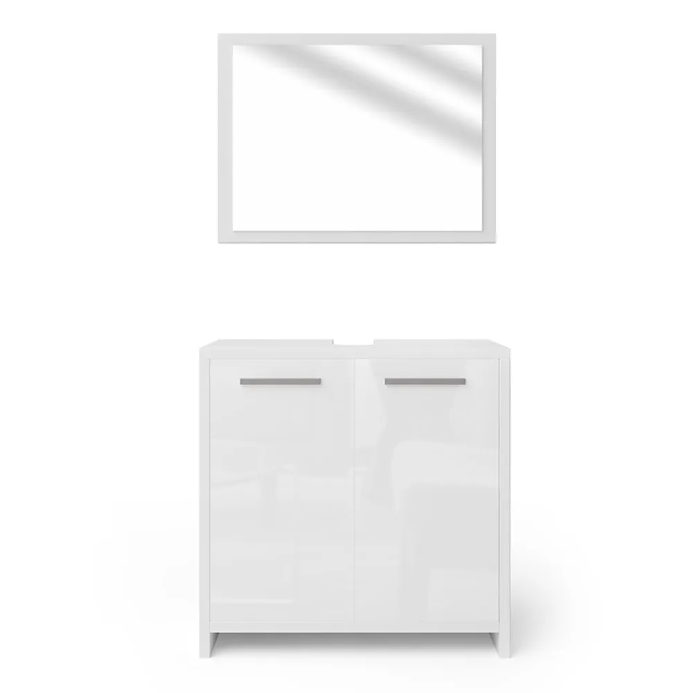 Ensemble Meuble De Salle De Bains|Vicco Ensemble de meubles de salle de bain Blanc Haute brillance 2 parties