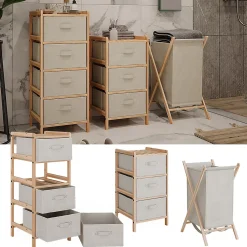 Vicco Ensemble de meubles de salle de bains Beige 3 pièces