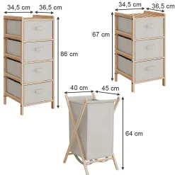 Vicco Ensemble de meubles de salle de bains Beige 3 pièces