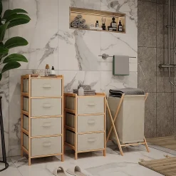 Vicco Ensemble de meubles de salle de bains Beige 3 pièces