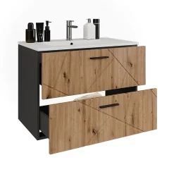 Lave-Mains|Vicco Ensemble de meubles de salle de bains Anthracite/Artisan 2 pièces