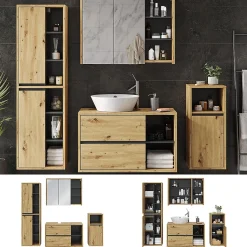 Vicco Ensemble de meubles de salle de bain Marron 4 parties