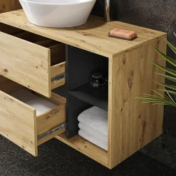 Vicco Ensemble de meubles de salle de bain Marron 4 parties