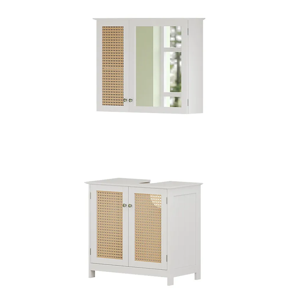 Vicco Ensemble de meubles de salle de bain Blanc 2 pièces