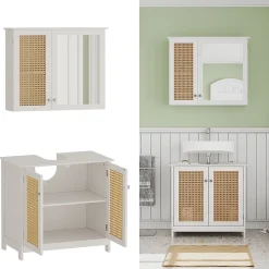Vicco Ensemble de meubles de salle de bain Blanc 2 pièces