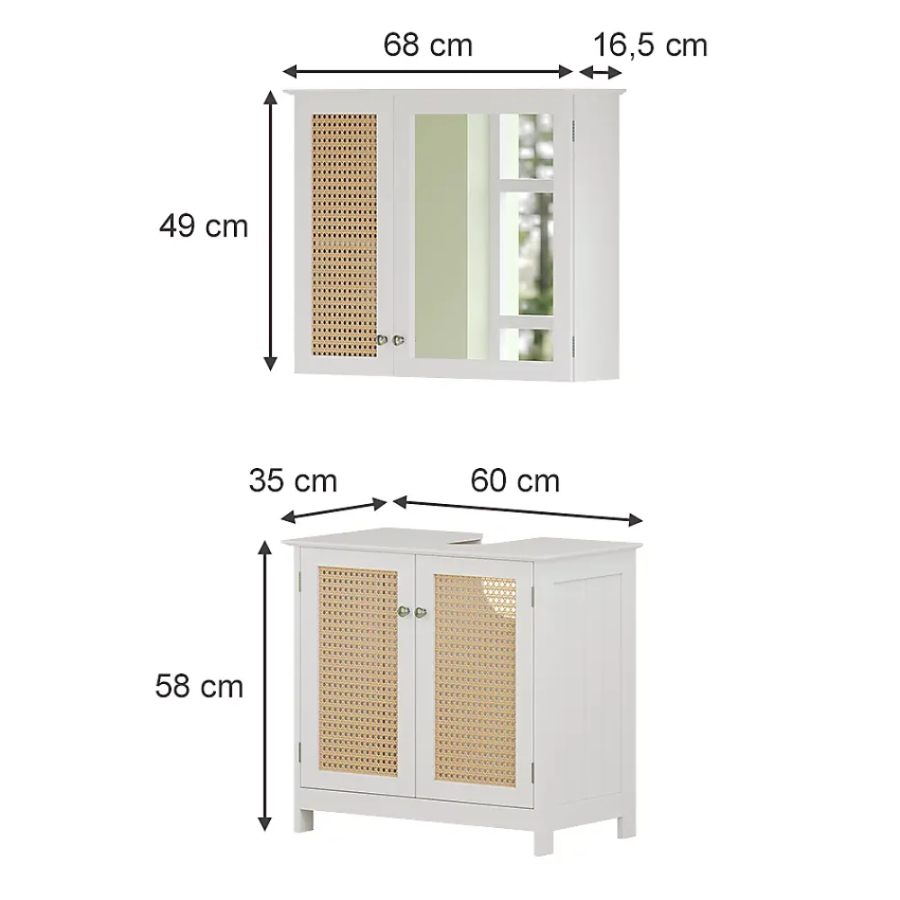 Vicco Ensemble de meubles de salle de bain Blanc 2 pièces