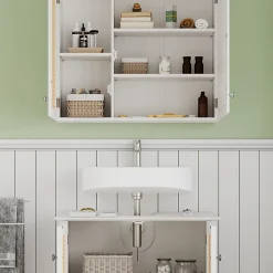 Vicco Ensemble de meubles de salle de bain Blanc 2 pièces