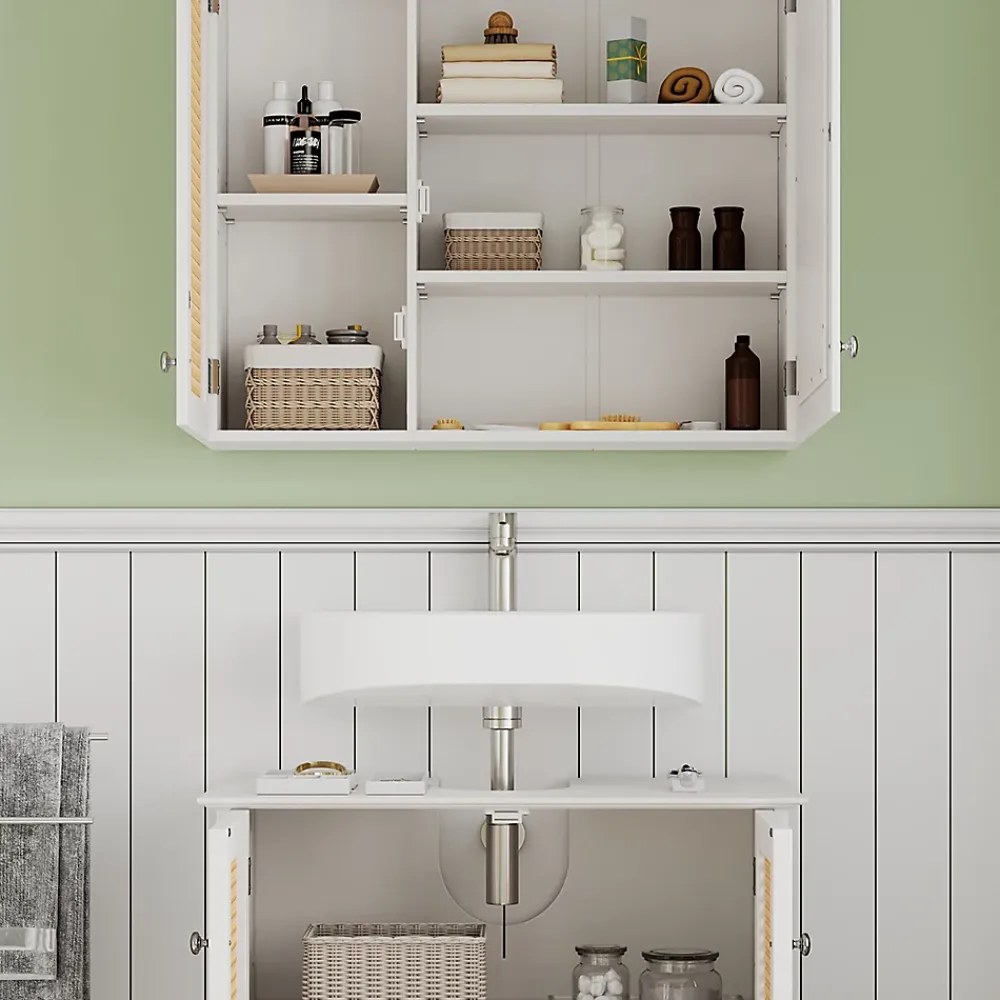 Vicco Ensemble de meubles de salle de bain Blanc 2 pièces