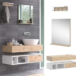 Ensemble Meuble De Salle De Bains|Vicco Ensemble de meubles de salle de bain Blanc 4 parties