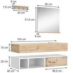 Ensemble Meuble De Salle De Bains|Vicco Ensemble de meubles de salle de bain Blanc 4 parties