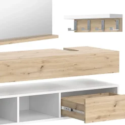 Ensemble Meuble De Salle De Bains|Vicco Ensemble de meubles de salle de bain Blanc 4 parties