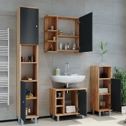Vicco Ensemble de meubles de salle de bain Chêne 2 parties