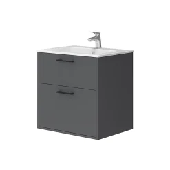 Lave-Mains|Vicco Ensemble de meubles de salle de bains Anthracite 61x61.5cm avec lavabo