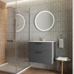 Lave-Mains|Vicco Ensemble de meubles de salle de bains Anthracite 61x61.5cm avec lavabo