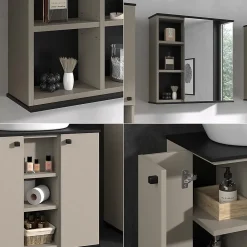 Vicco Ensemble de meubles de salle de bains Grège 2 pièces