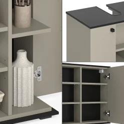 Vicco Ensemble de meubles de salle de bains Grège 2 pièces