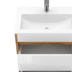 Lave-Mains|Vicco Ensemble meubles bain Chêne de force doré 2 pièces, meuble bas 60 cm