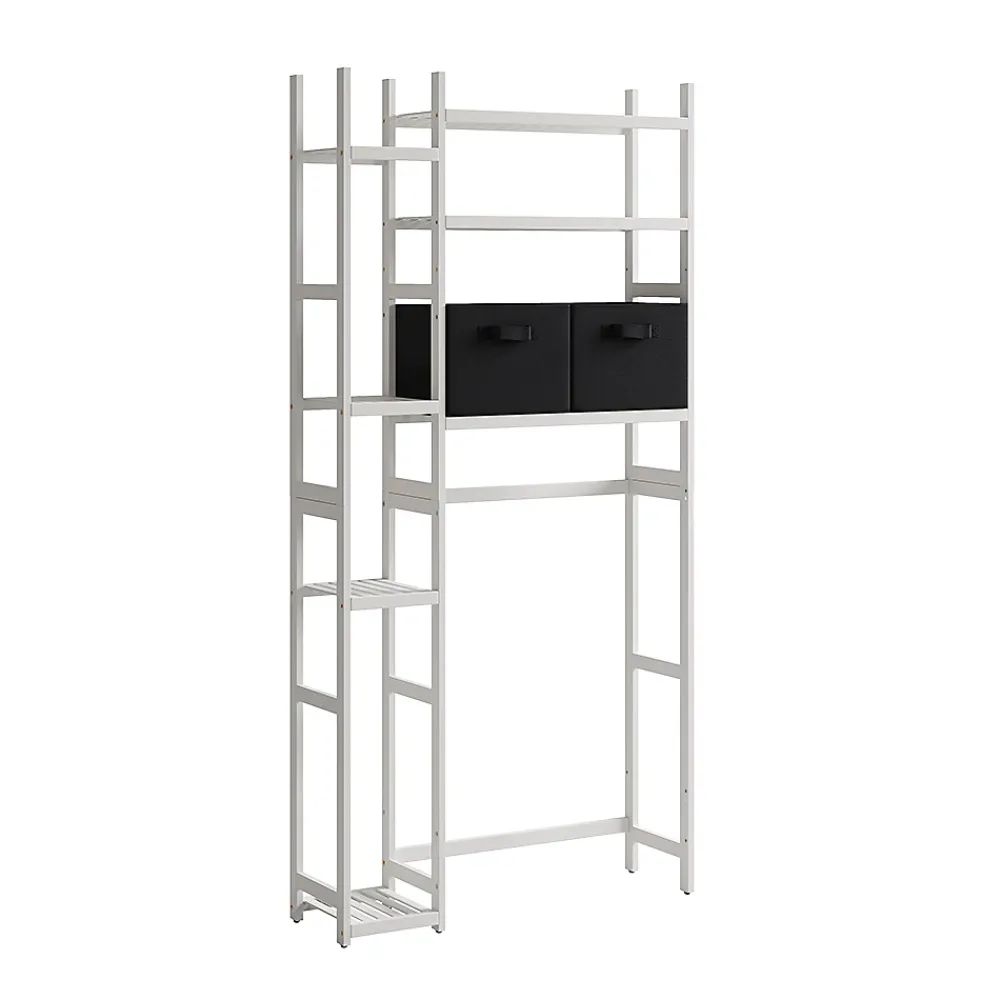 Vicco Etagère de toilettes Blanc 78.5x163cm avec 2 tiroirs en non-tissé